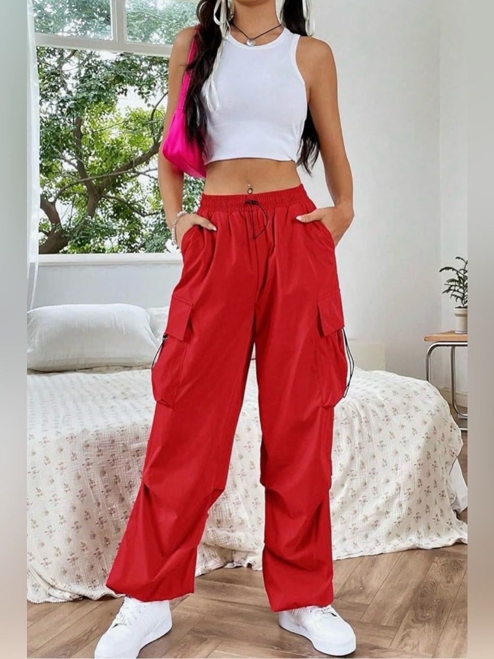 Love Poem by Block Baggy Cargo Parachute Joggers in Various Colors & Sizes NWT